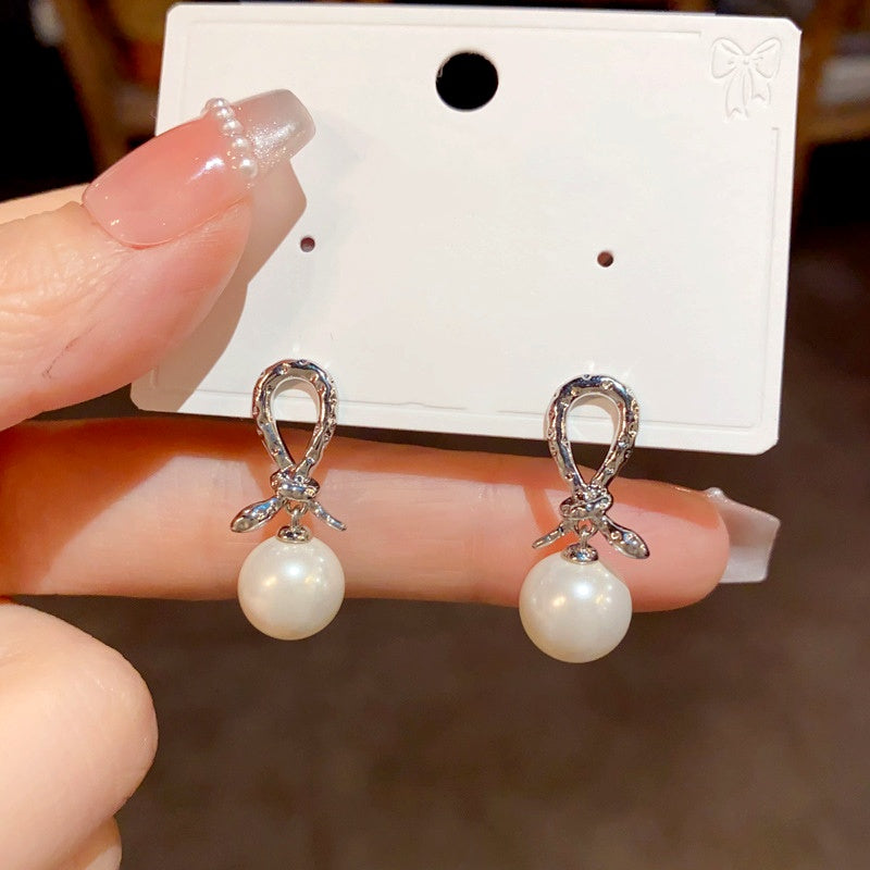 14K Gold Plated Snake Knotted Pearl Earrings