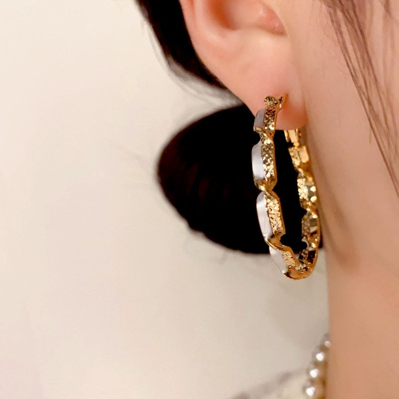 14K Gold Plated Twisted Hoop Earrings