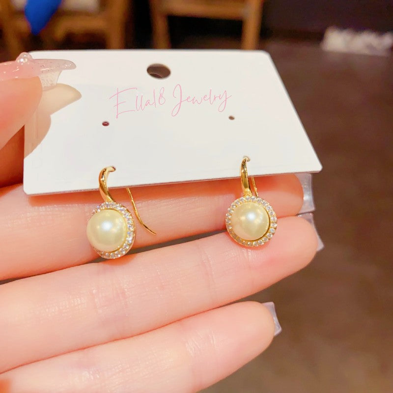 14K Gold-plated Vintage Pearl Earrings