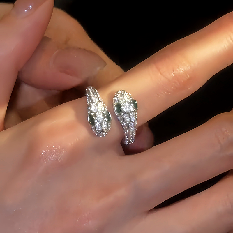 14K Gold Plated Zircon Adjustable Snake Rings