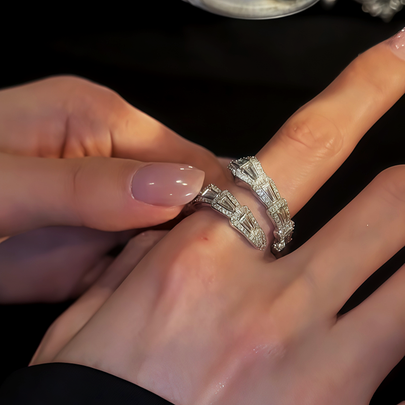 14K Gold Plated Zircon Snake Adjustable Rings
