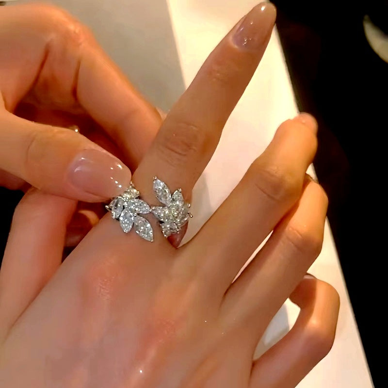 14K Gold Plated Zircon Wheat Rings