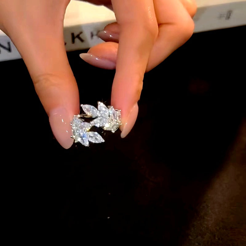 14K Gold Plated Zircon Wheat Rings