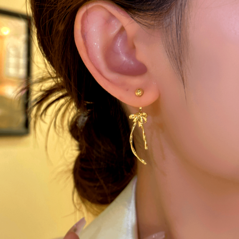 14K Gold-Plated Bow Earrings
