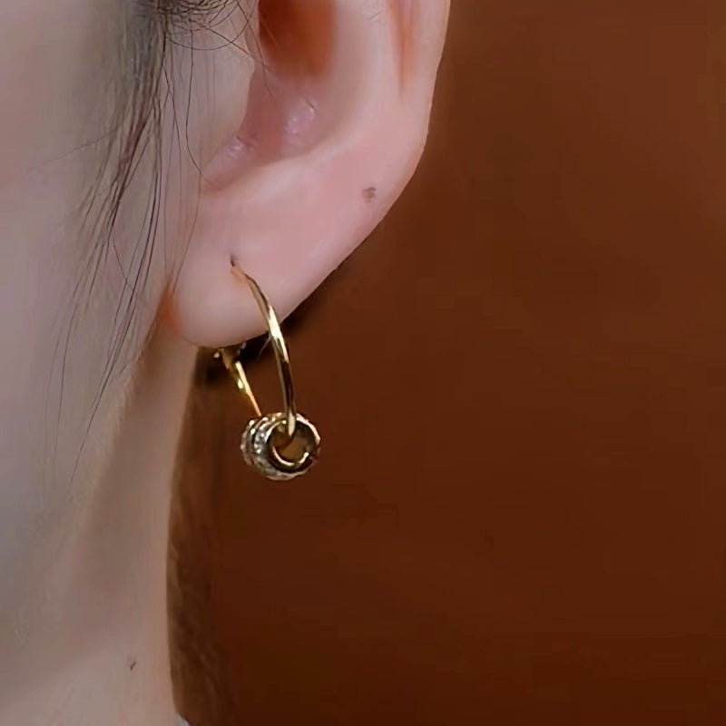 14K Gold-Plated Elegant Ring Hoop Earrings