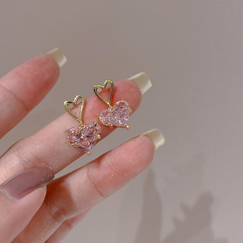 14k Gold-Plated Heart-Design Earrings