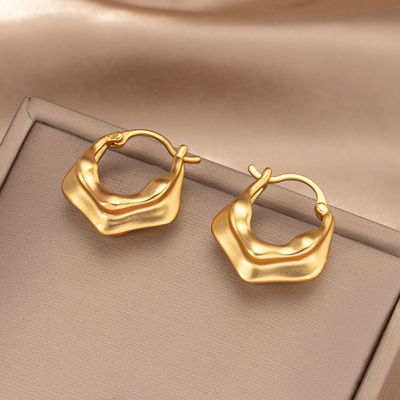 14k Gold-Plated Luxury C-Shaped Earrings