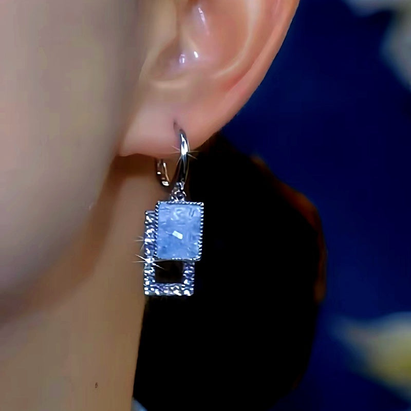14K Gold-Plated Elegant Zircon Geometric Earrings