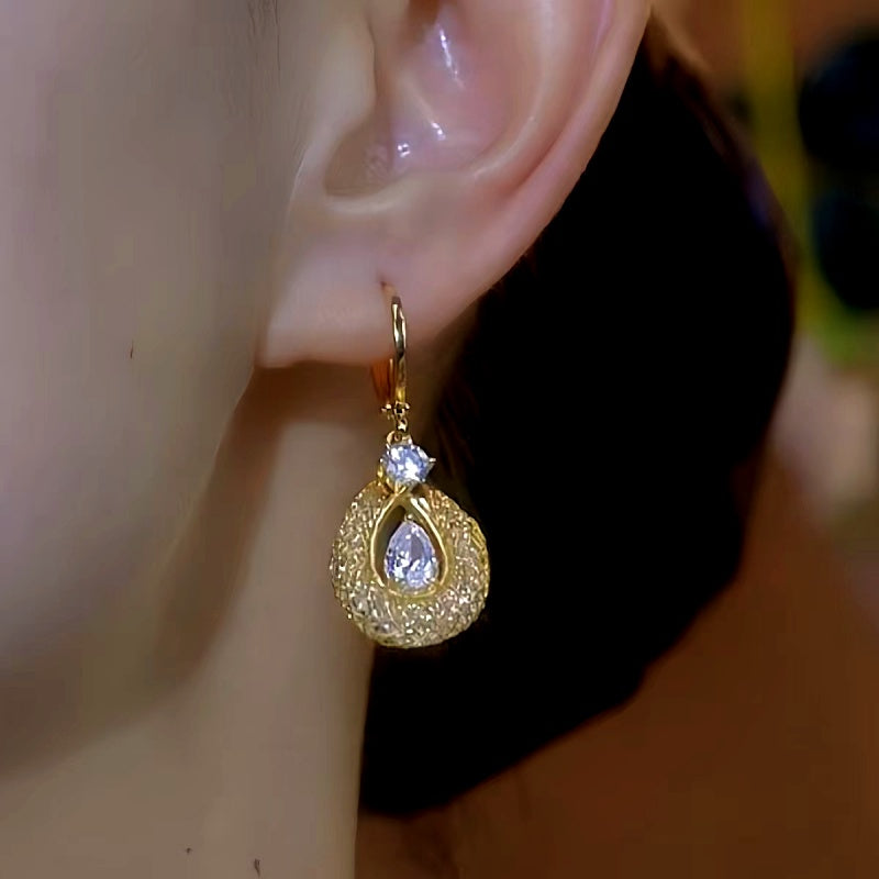 14k Gold-Plated Luxury Mesh Crystal Earrings