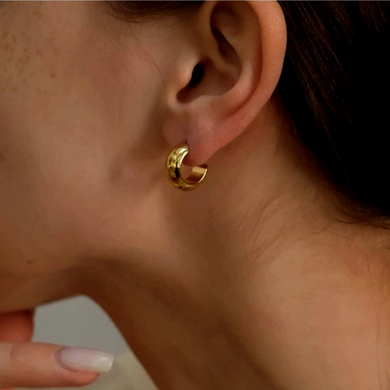 18K Gold-Plated C-Shaped Earrings