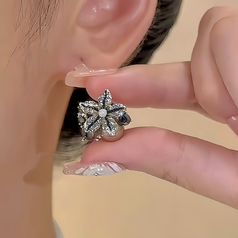 18K Gold-Plated Diamond Stafish Stud Earrings