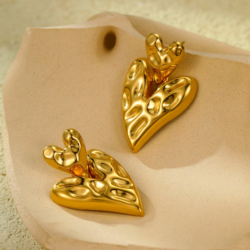 18K Gold-Plated Double-Heart Earring