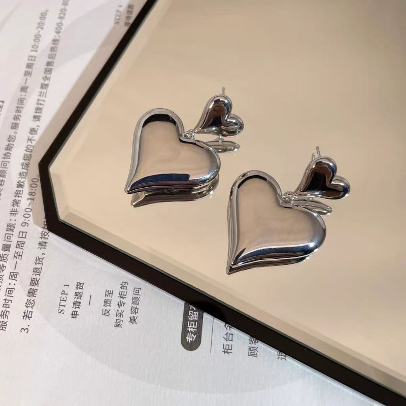 18K Gold-Plated Double Heart Earrings