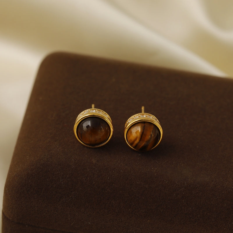 18K Gold-Plated Elegant Cat's Eye Earrings