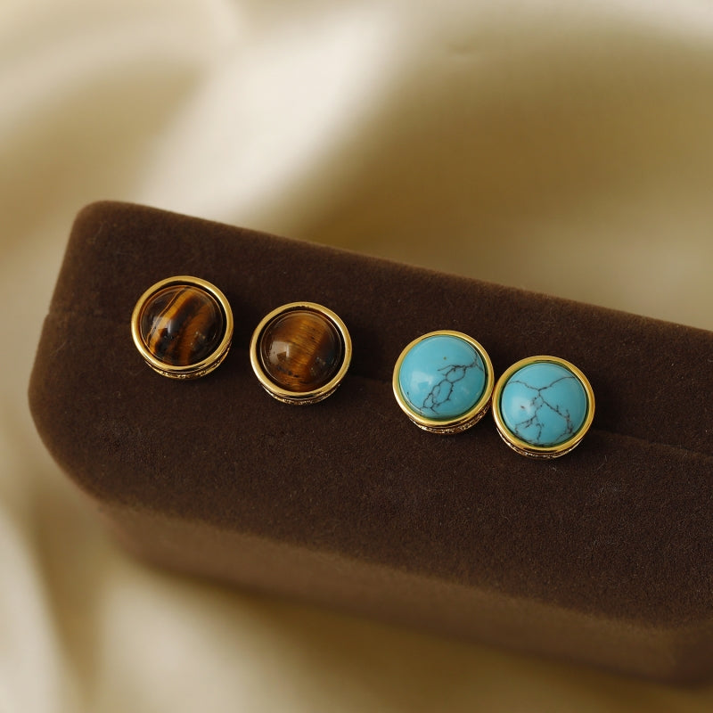 18K Gold-Plated Elegant Cat's Eye Earrings