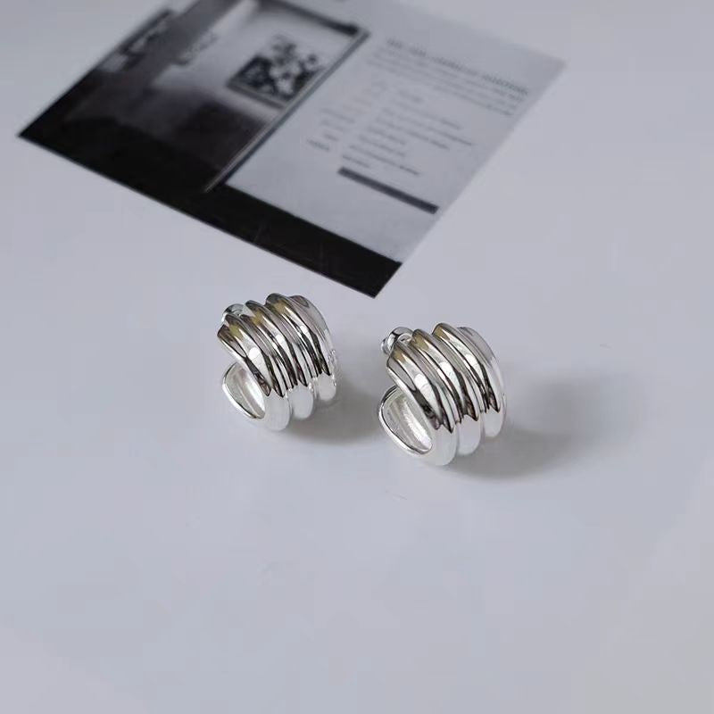 18K Gold-Plated Elegant Wavy Studs