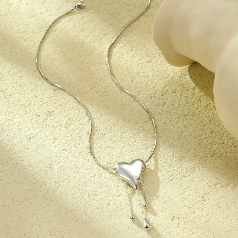 18K Gold-Plated Heart Tassel Necklace