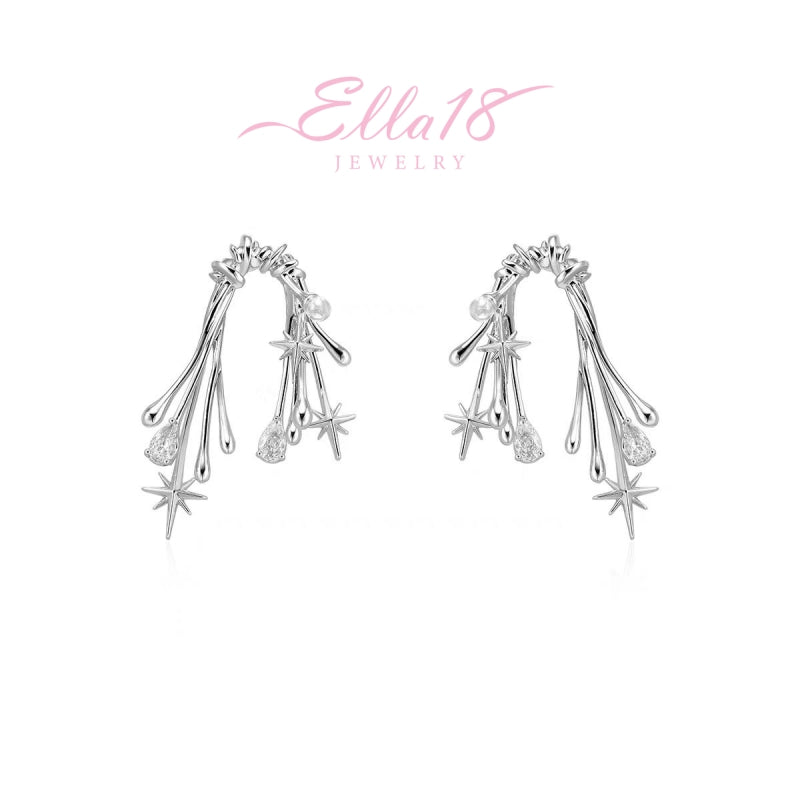 18K Gold-Plated Irregular Zircon Starlight Earrings