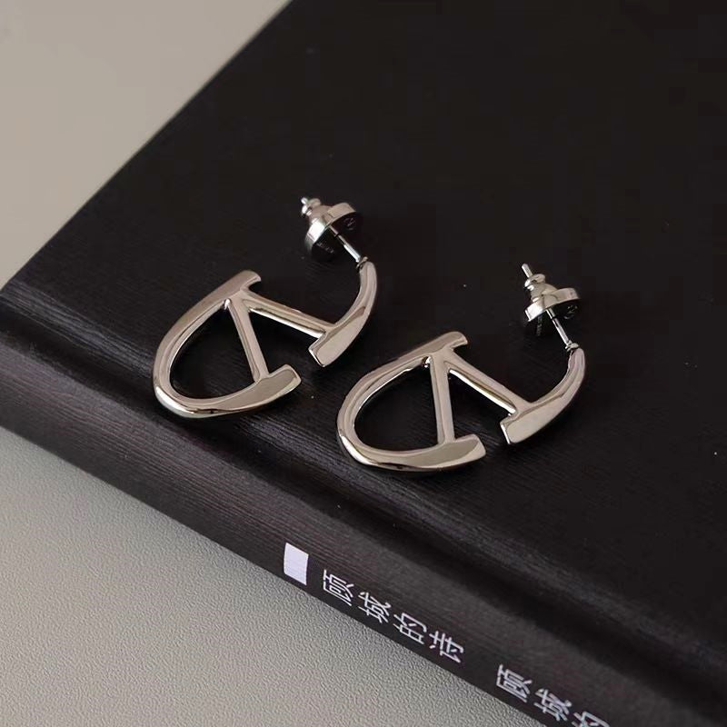 18K Gold-Plated Letter V Earrings