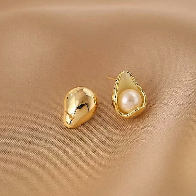 18K Gold-Plated Pearl Stud Earrings