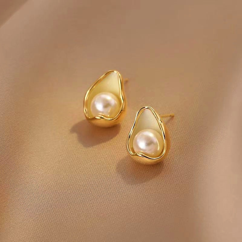 18K Gold-Plated Pearl Stud Earrings