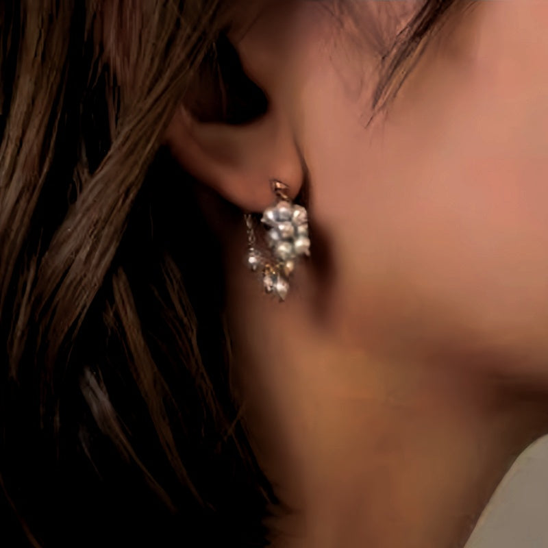 18K Gold-Plated Pearl Tassel Earrings