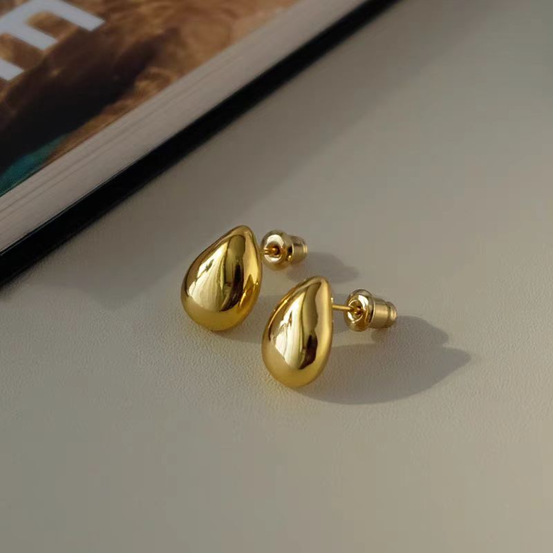 18K Gold-Plated Water Drop Stud Earrings