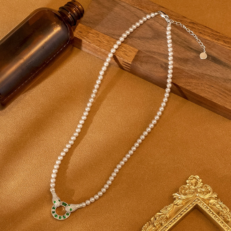 18K Gold-Plated Zircon Snake Earrings And Necklace Set