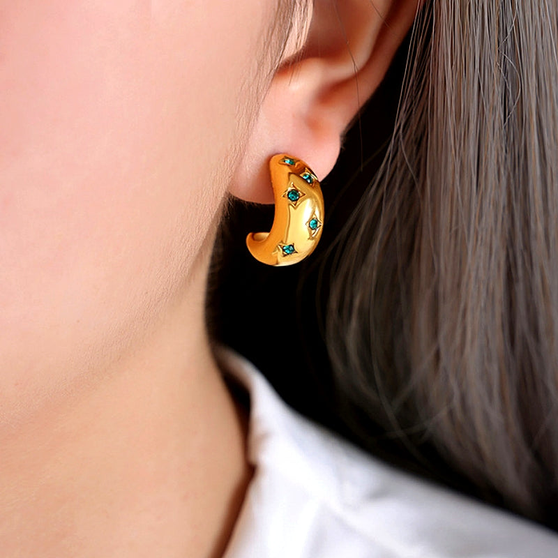 18K Gold-plated Elegant C-Shaped Earrings