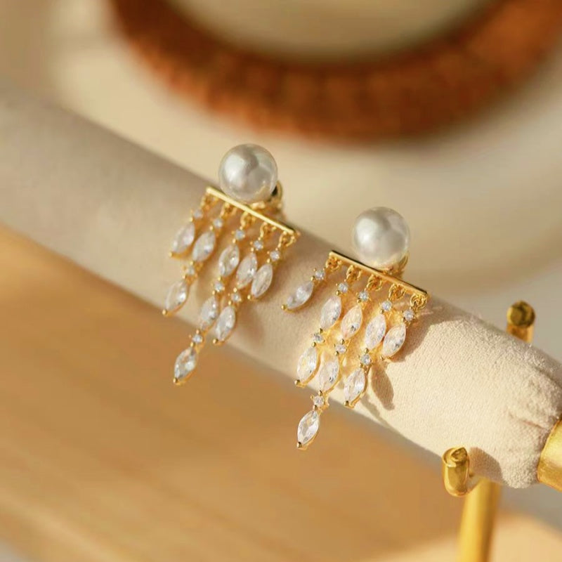 18K Gold-plated Faux Pearl Earrings
