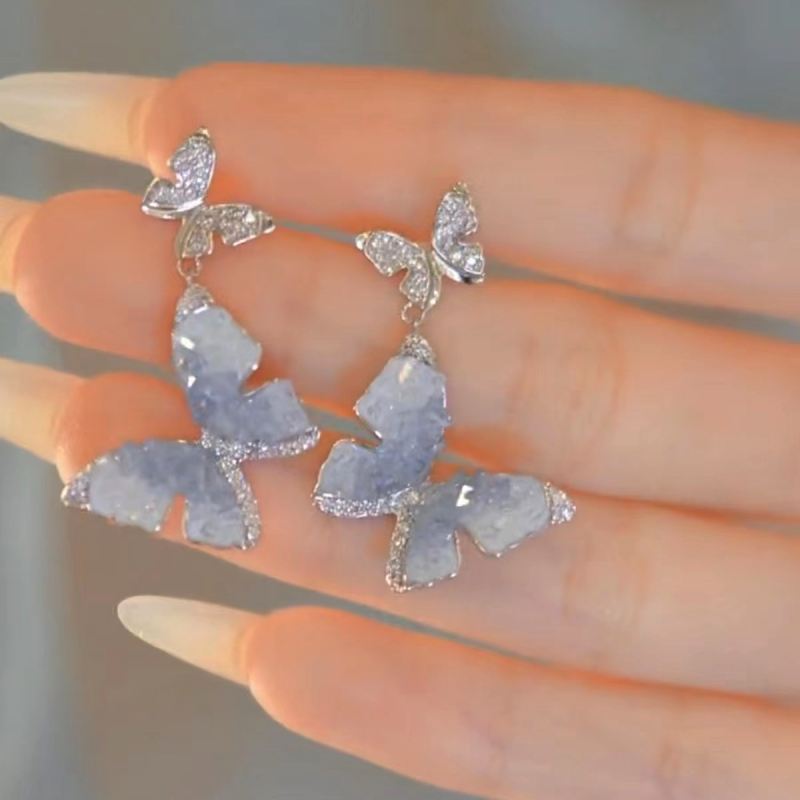 18K Gold-plated Kyanite Butterfly Earrings