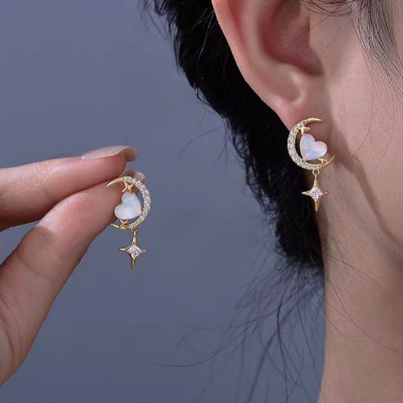 18K Gold-plated Oil Dripping Heart Earrings