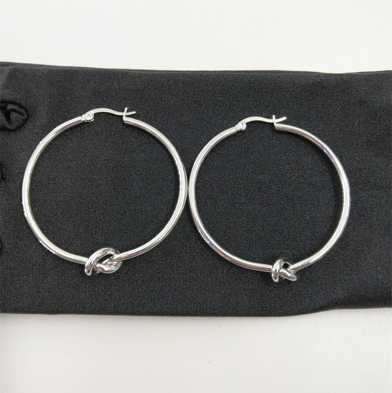 18K Gold-plated Rope Hoop Earrings