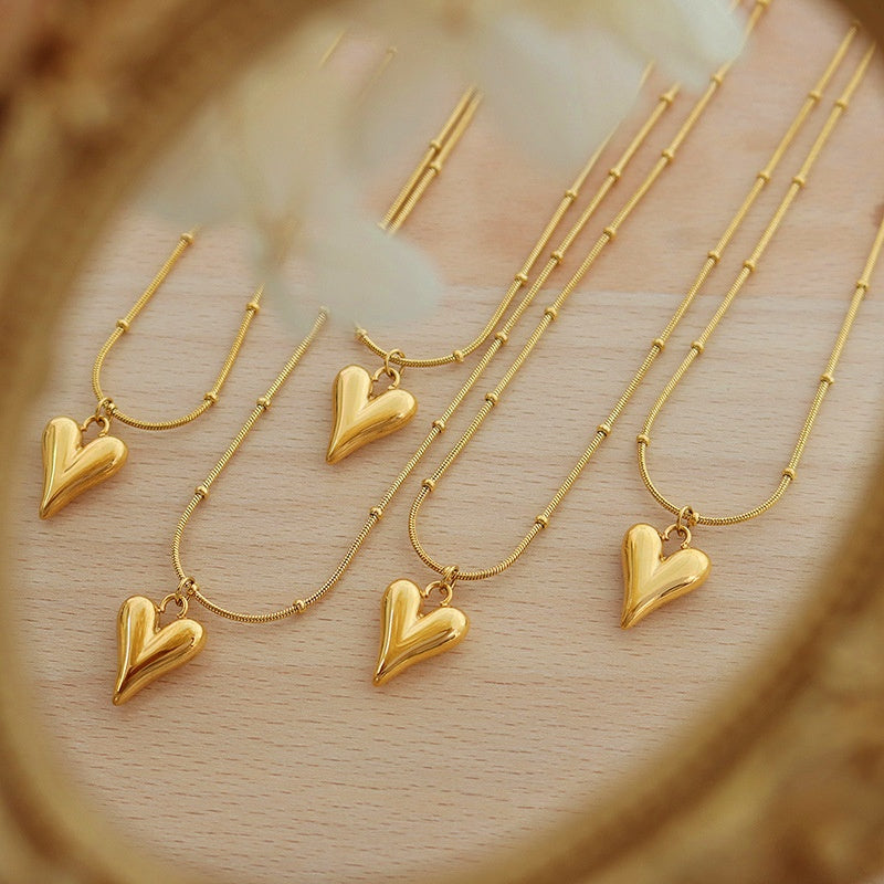 18K Gold Plated Heart-Design Necklaces