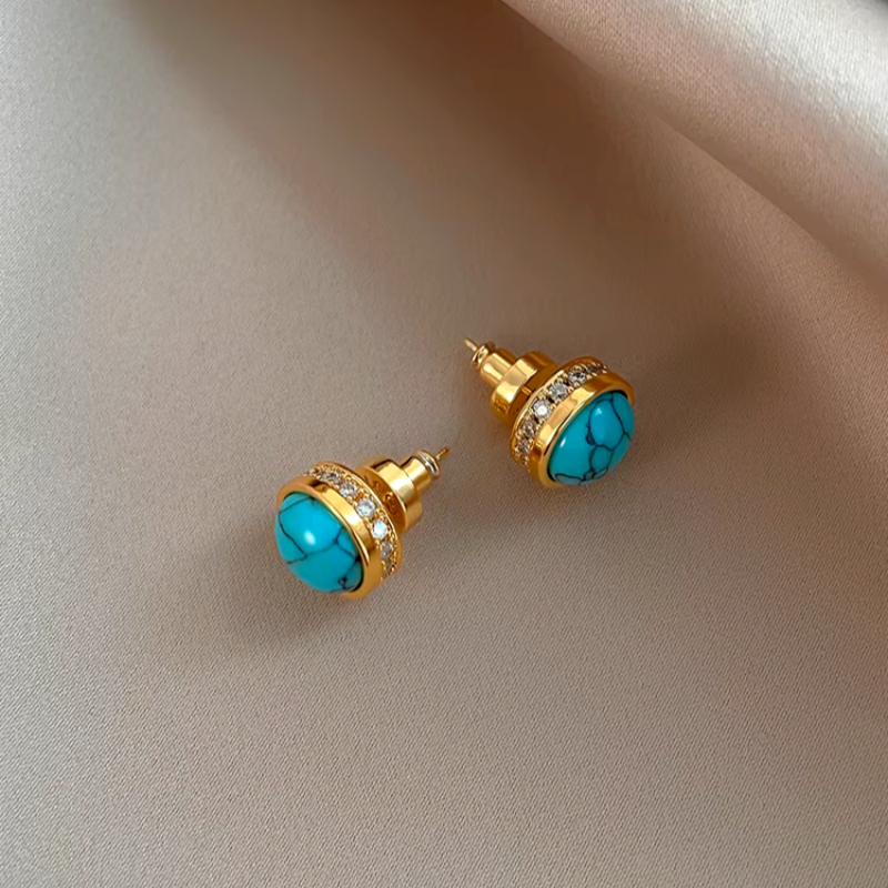 18K Gold-Plated Elegant Cat's Eye Earrings