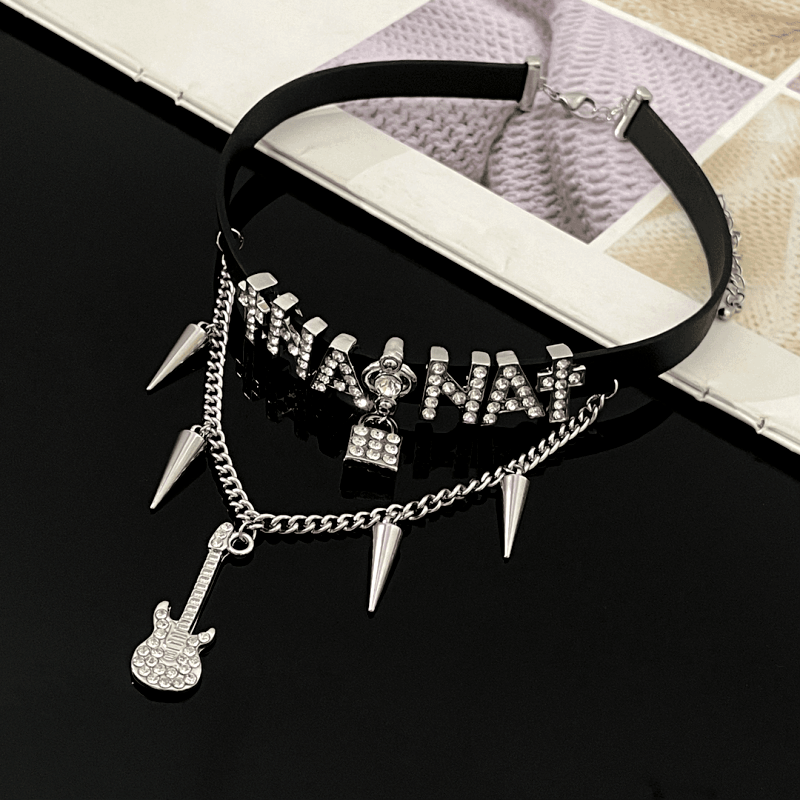 Alphabet Guitar Leather Necklaces