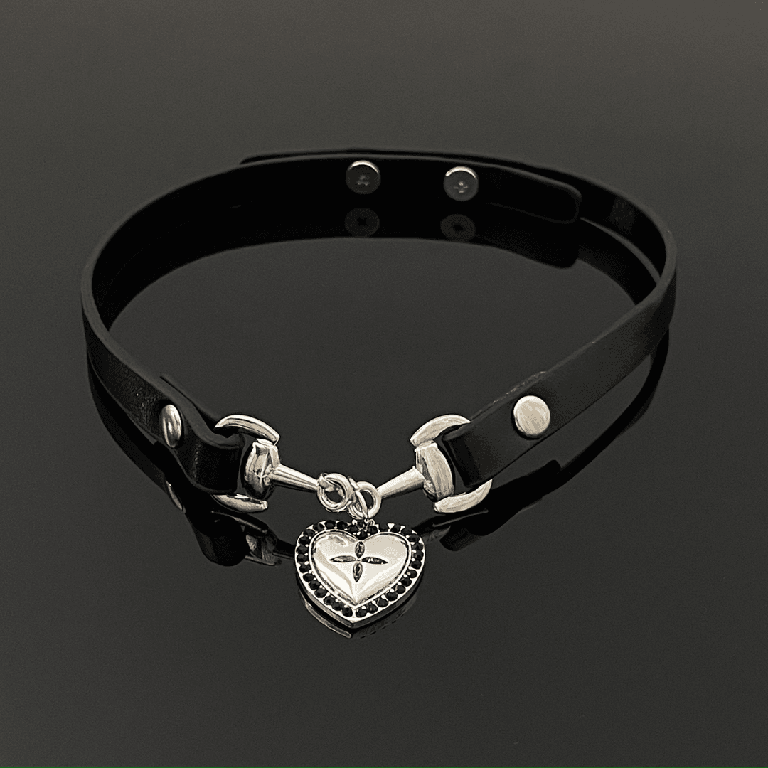 Black Love Leather Choker