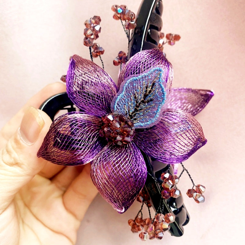 Copper Wire Double-Sided Flower Hair Clips