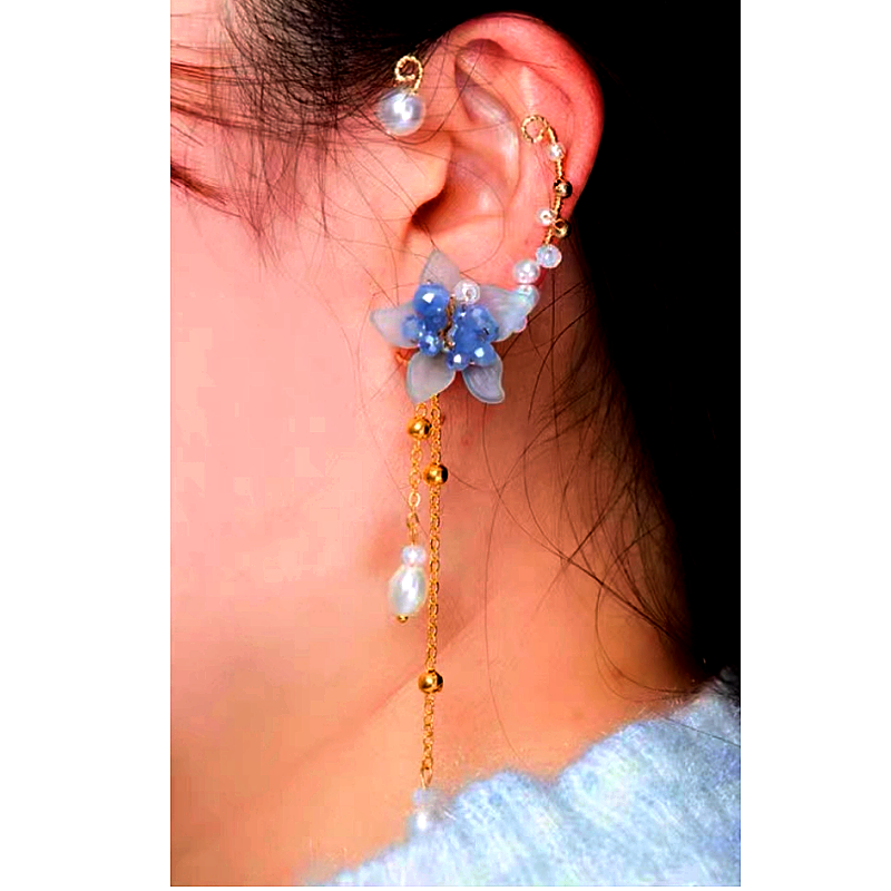 Crystal Flower Cuffs ( 1 Pair )