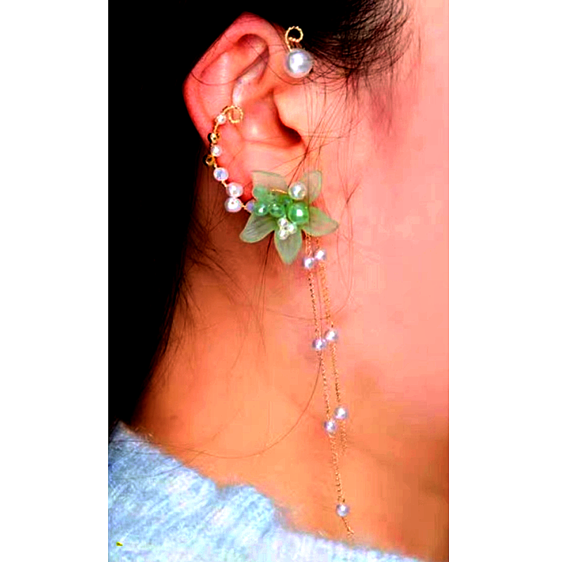 Crystal Flower Cuffs ( 1 Pair )