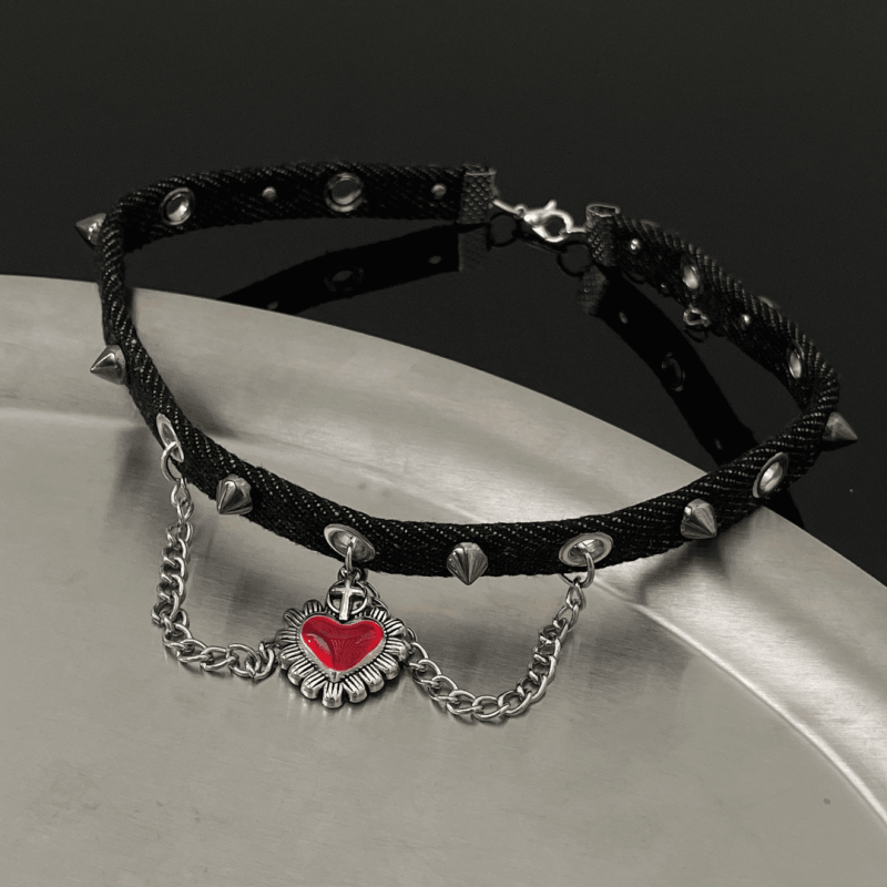 Dark Love Rivet Choker