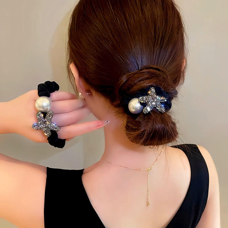 Elegant Rhinestone Star And Pearl Hairband