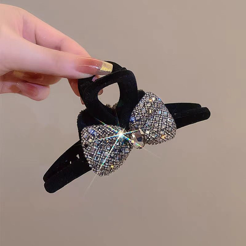 Elegant Diamond Bow Hair Clip