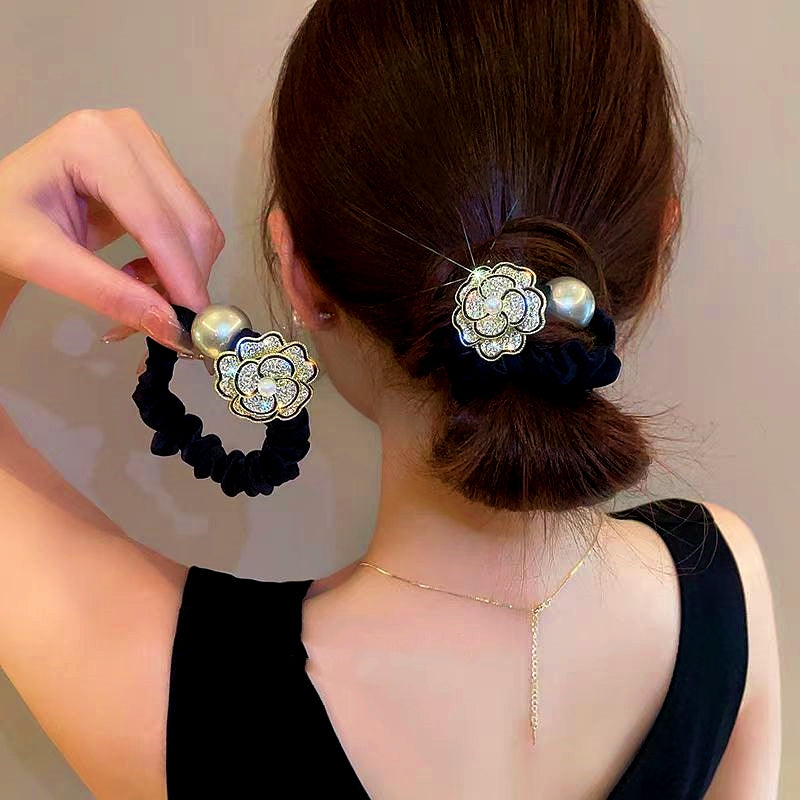 Elegant Diamond Camellia Hair band