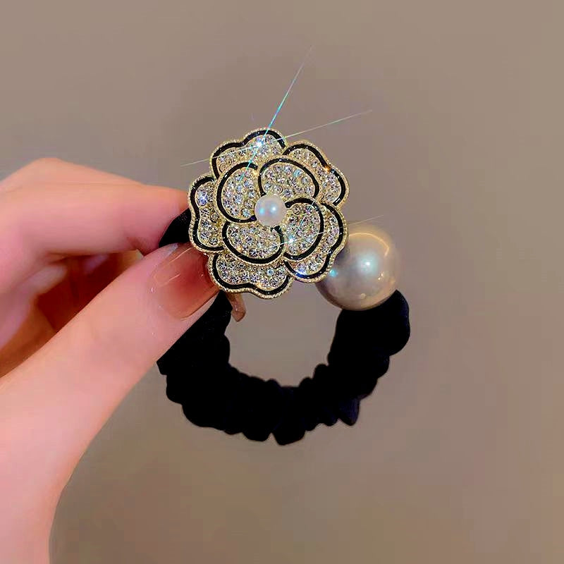 Elegant Diamond Camellia Hair band