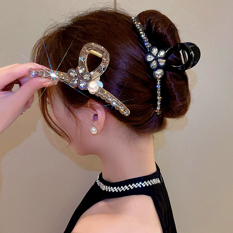 Elegant Rhinestone Flower Hair Clip
