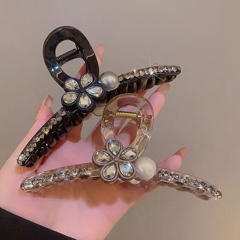 Elegant Rhinestone Flower Hair Clip