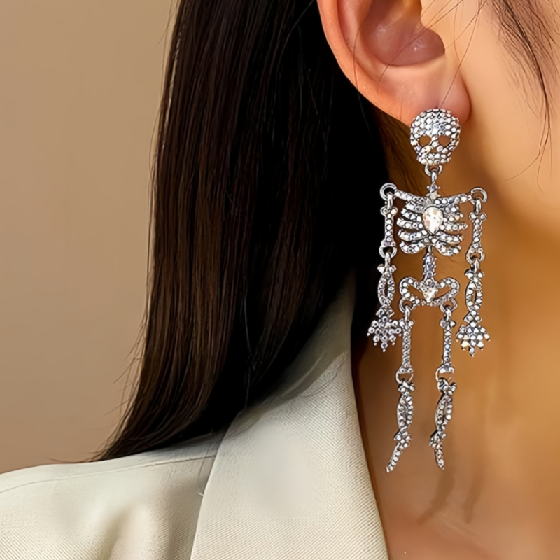 Halloween 14K Gold-Plated Skull Earrings