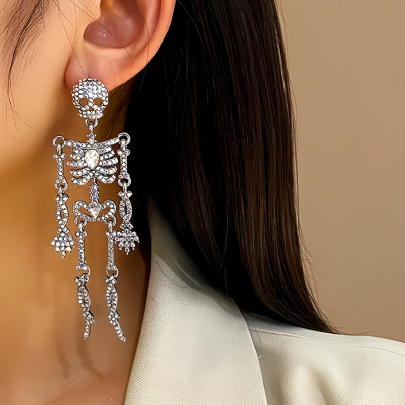 Halloween 14K Gold-Plated Skull Earrings