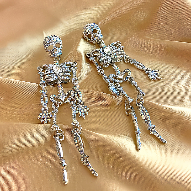 Halloween 14K Gold-Plated Skull Earrings